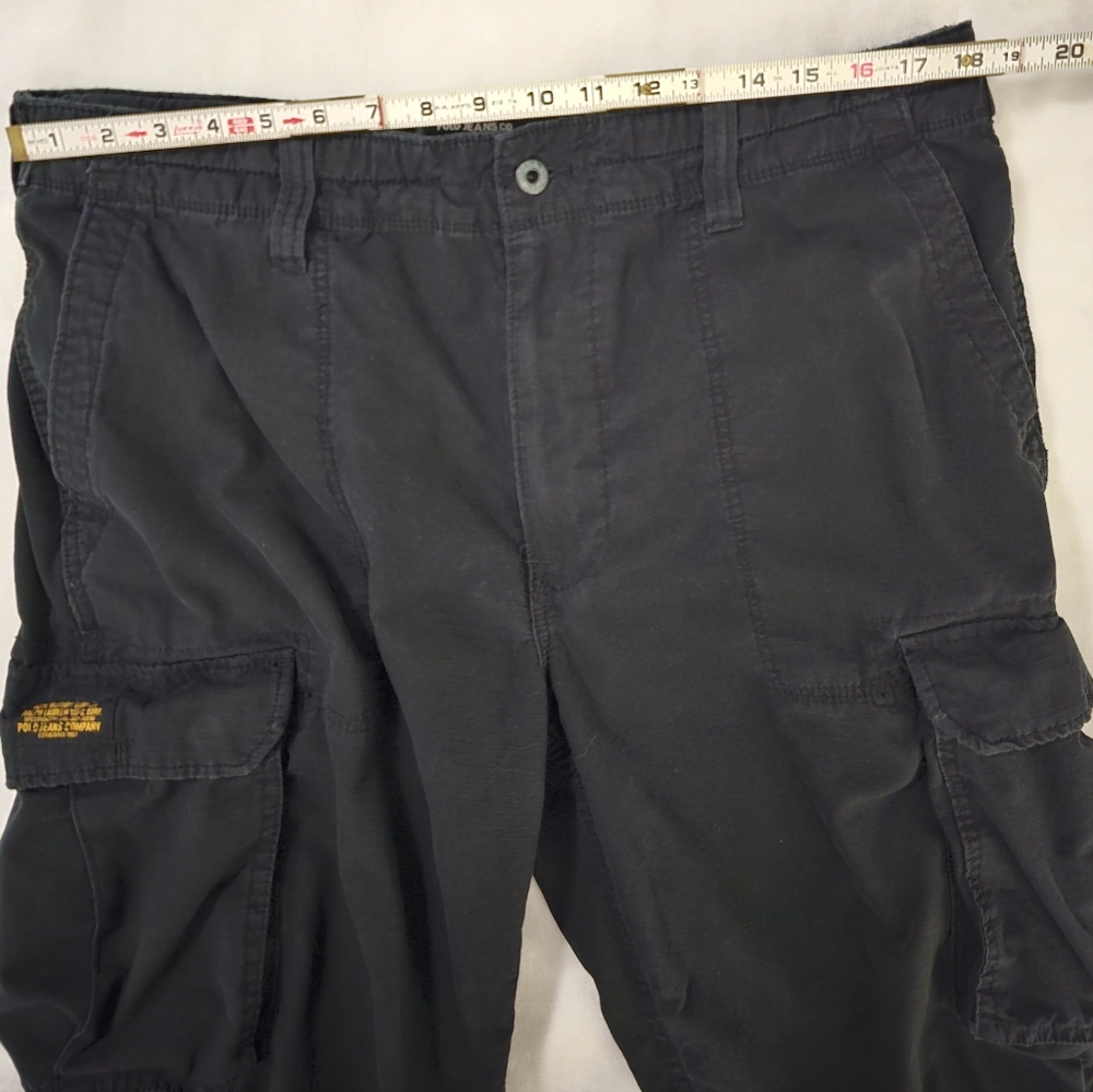 Polo Ralph Lauren Vintage Mens Black RipStop Cargo Military Surplus Baggy Pants - Picture 3 of 14